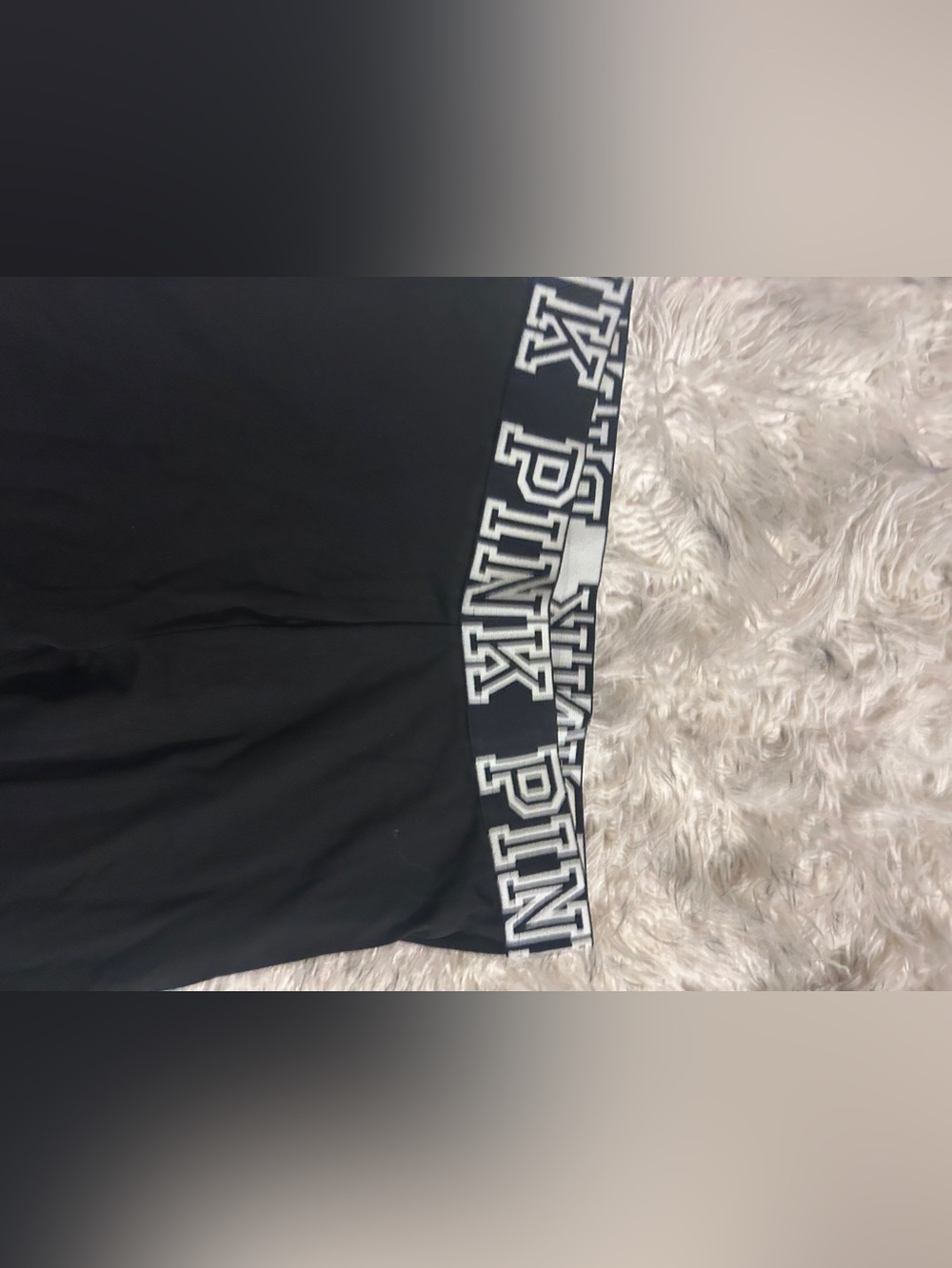 Victoria's Secret PINK Black & White Logo Waistband Leggings